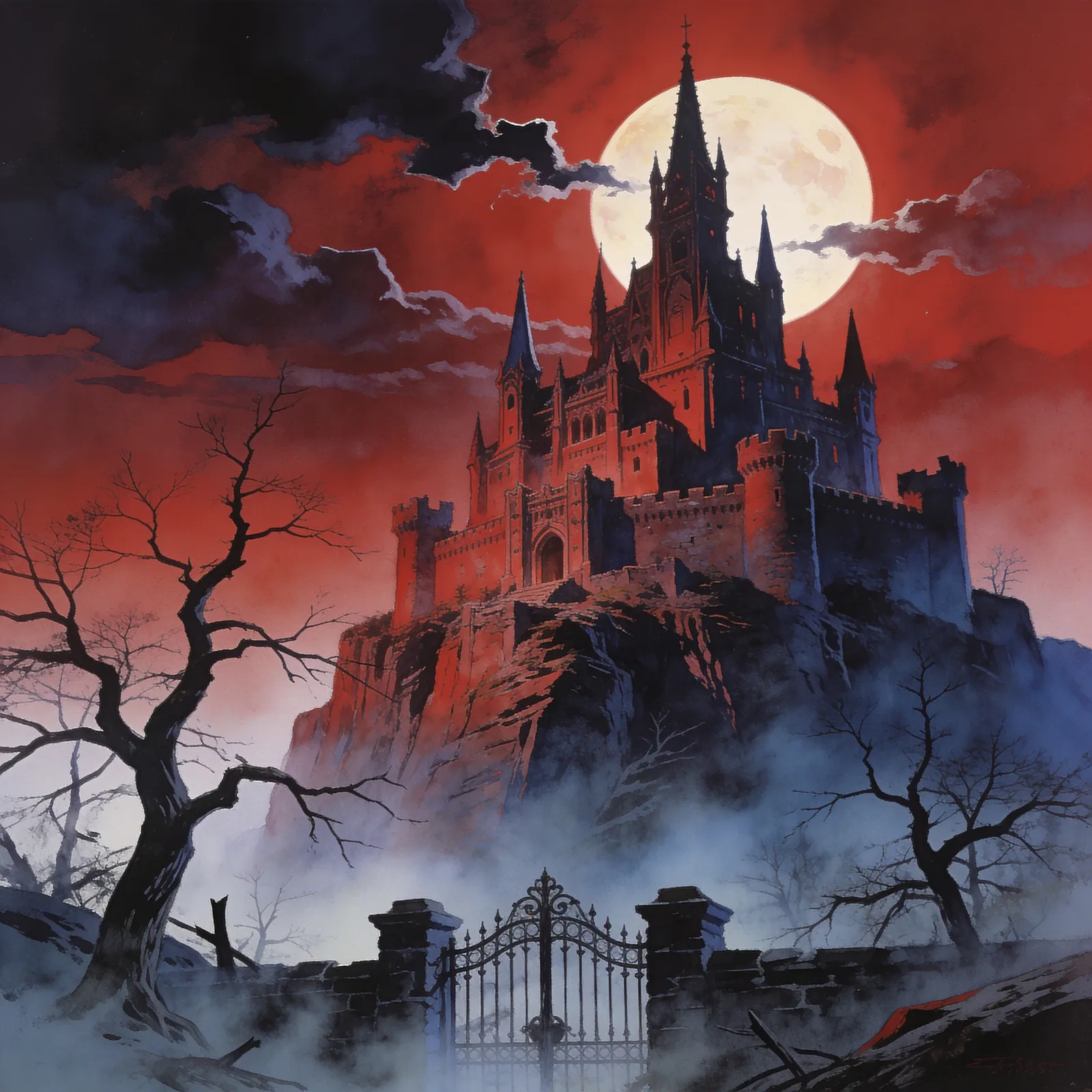Castlevania III: Dracula's Curse backdrop art