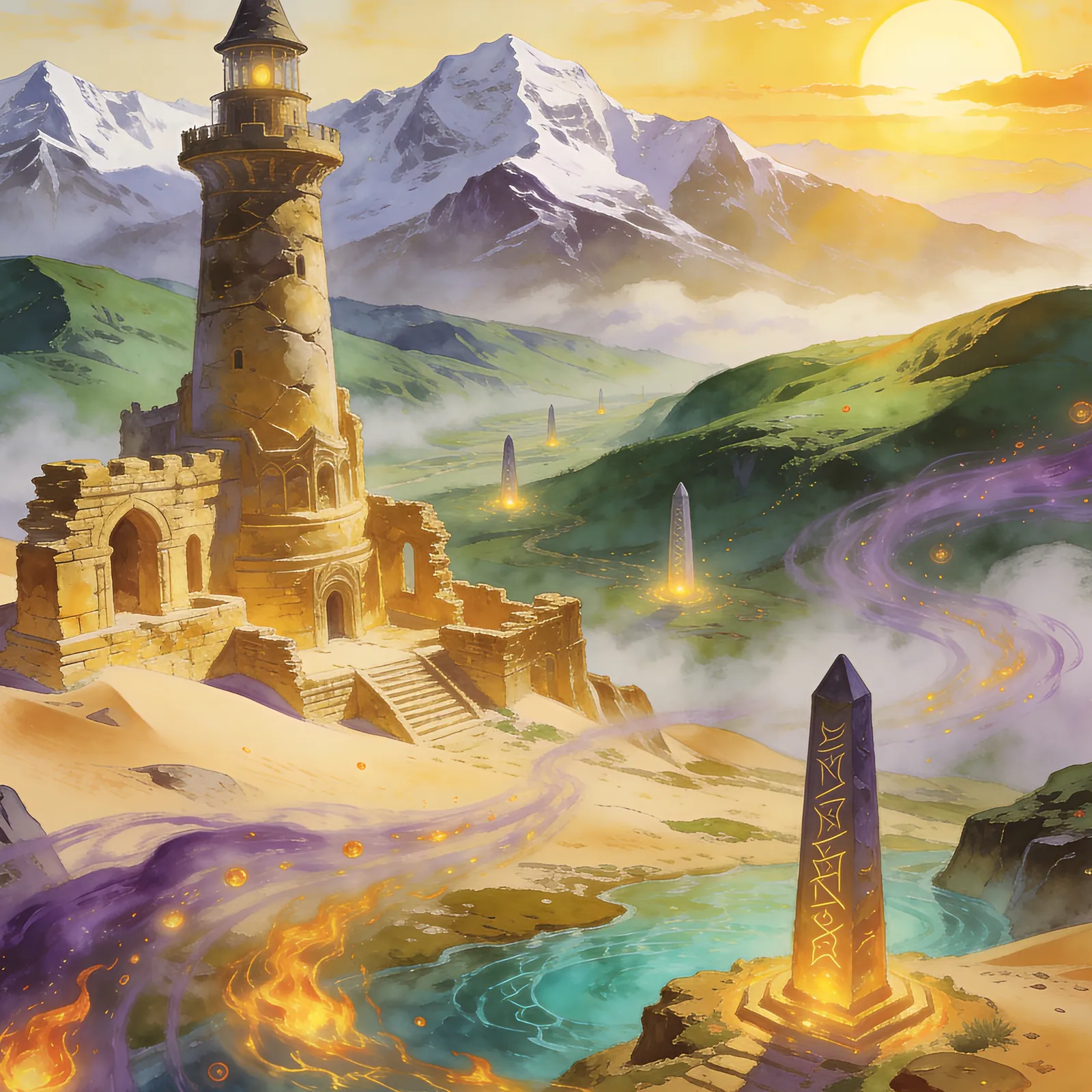 Golden Sun backdrop art