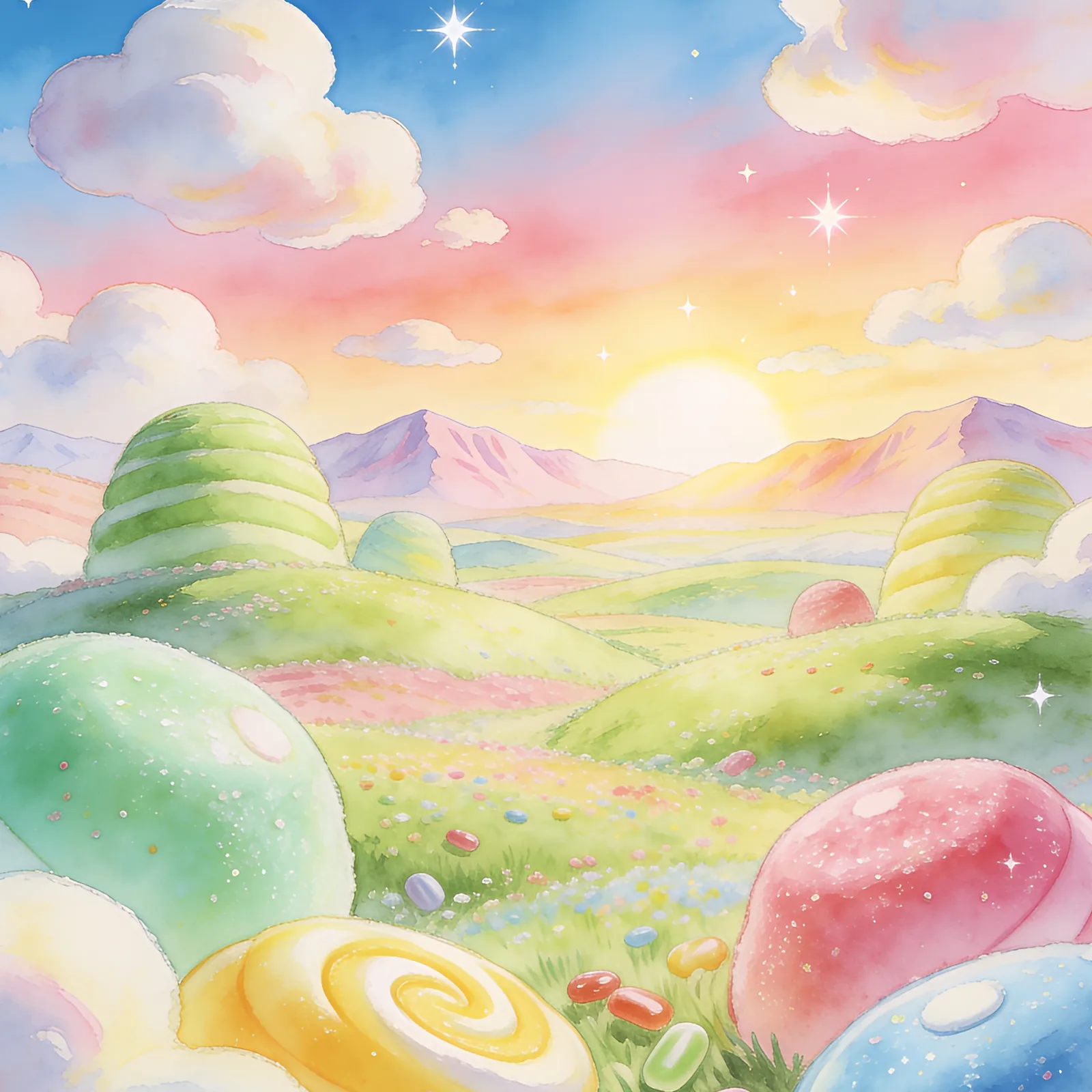 Kirby Super Star backdrop art