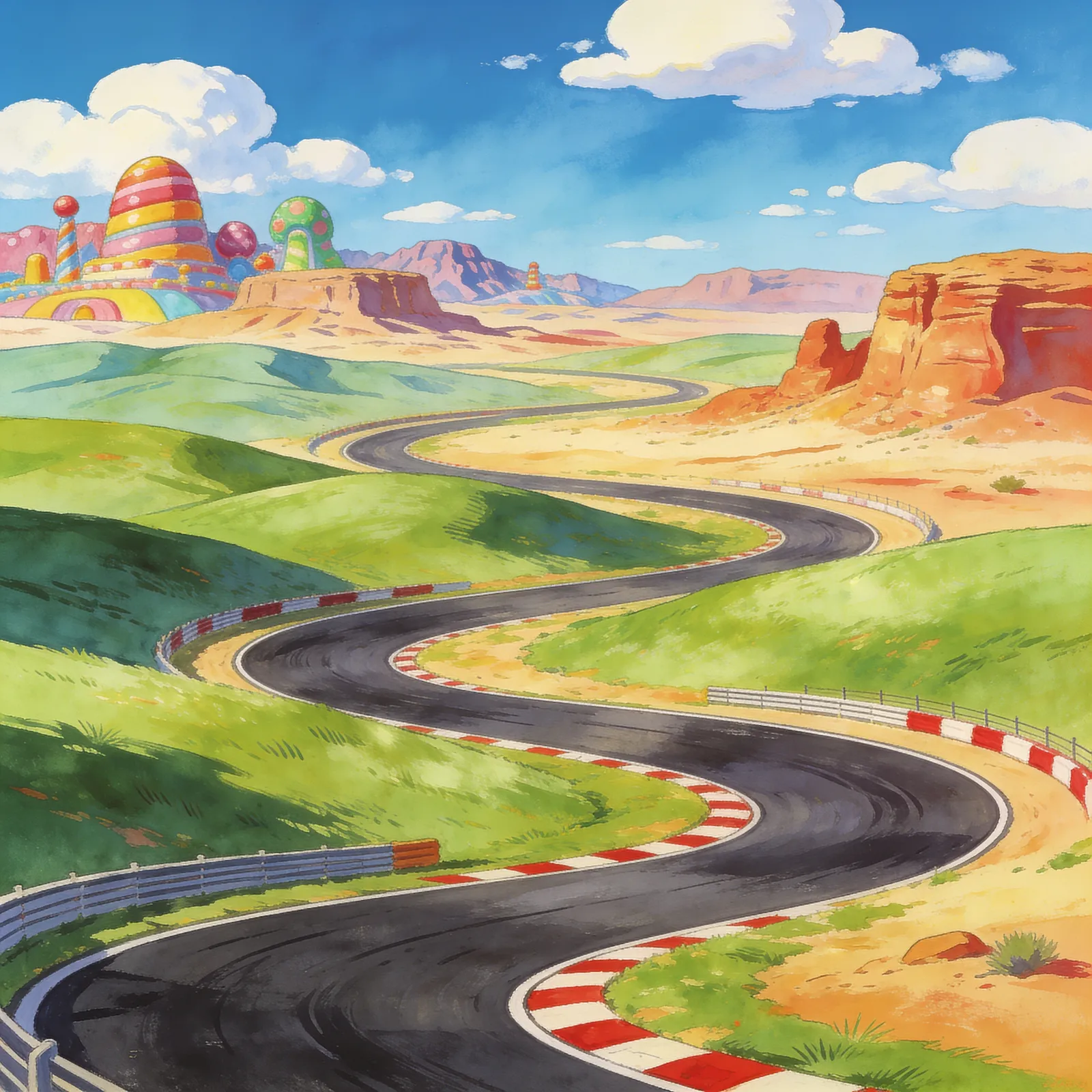 Mario Kart 64 backdrop art