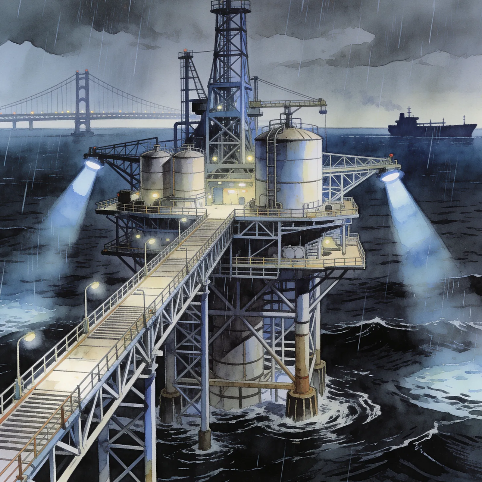 Original backdrop art for Metal Gear Solid 2: Sons of Liberty