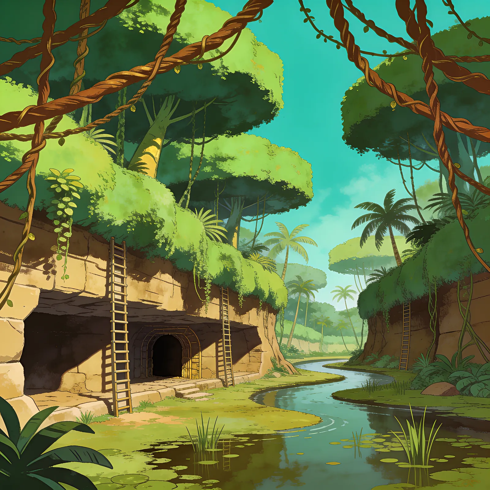 Pitfall! backdrop art