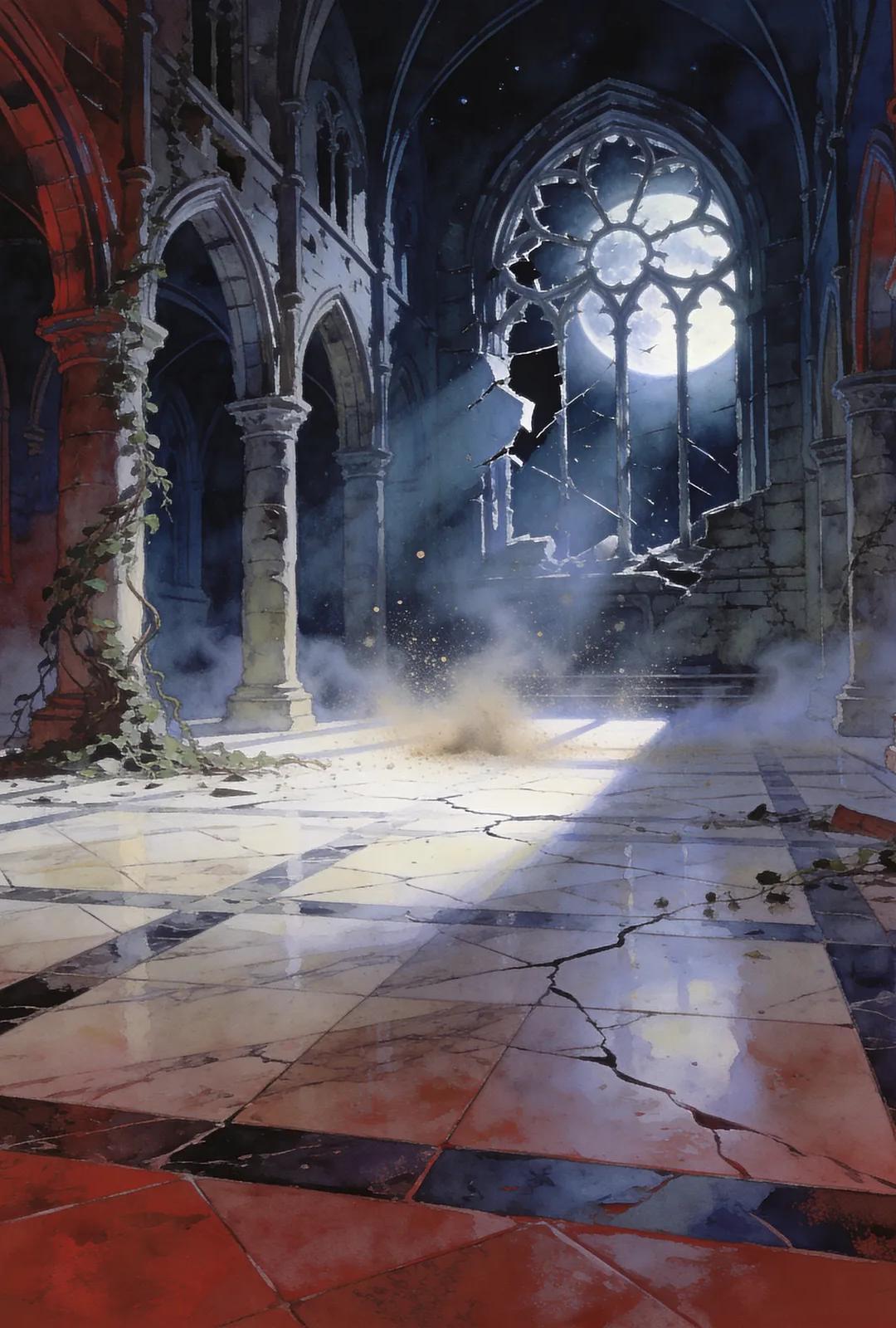 Original backdrop art for Castlevania: Aria of Sorrow