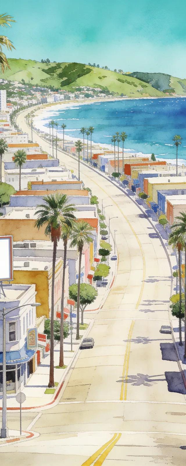 Original backdrop art for Crazy Taxi