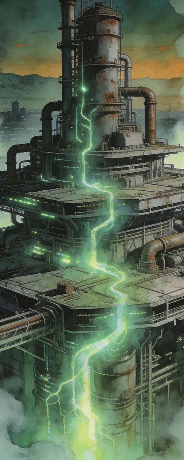 Original backdrop art for Final Fantasy VII