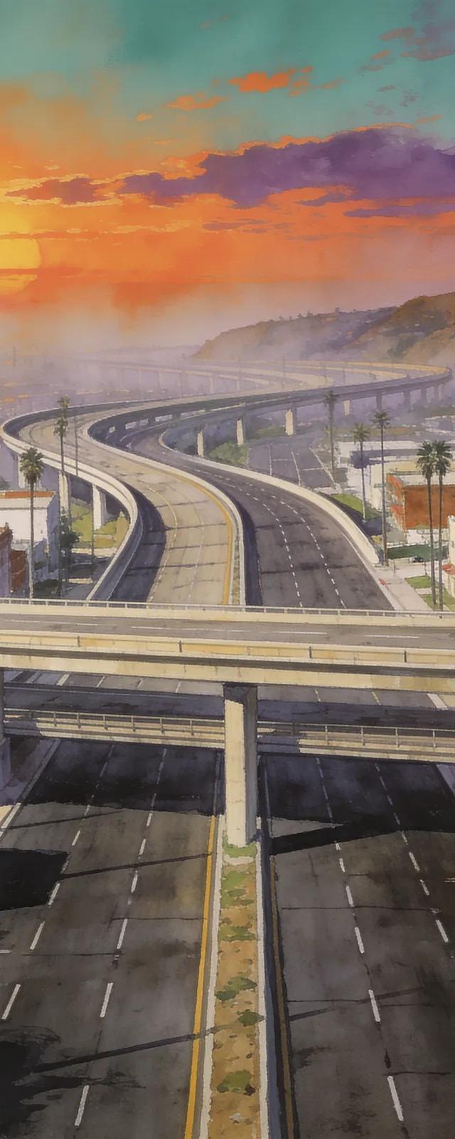 Original backdrop art for Grand Theft Auto: San Andreas