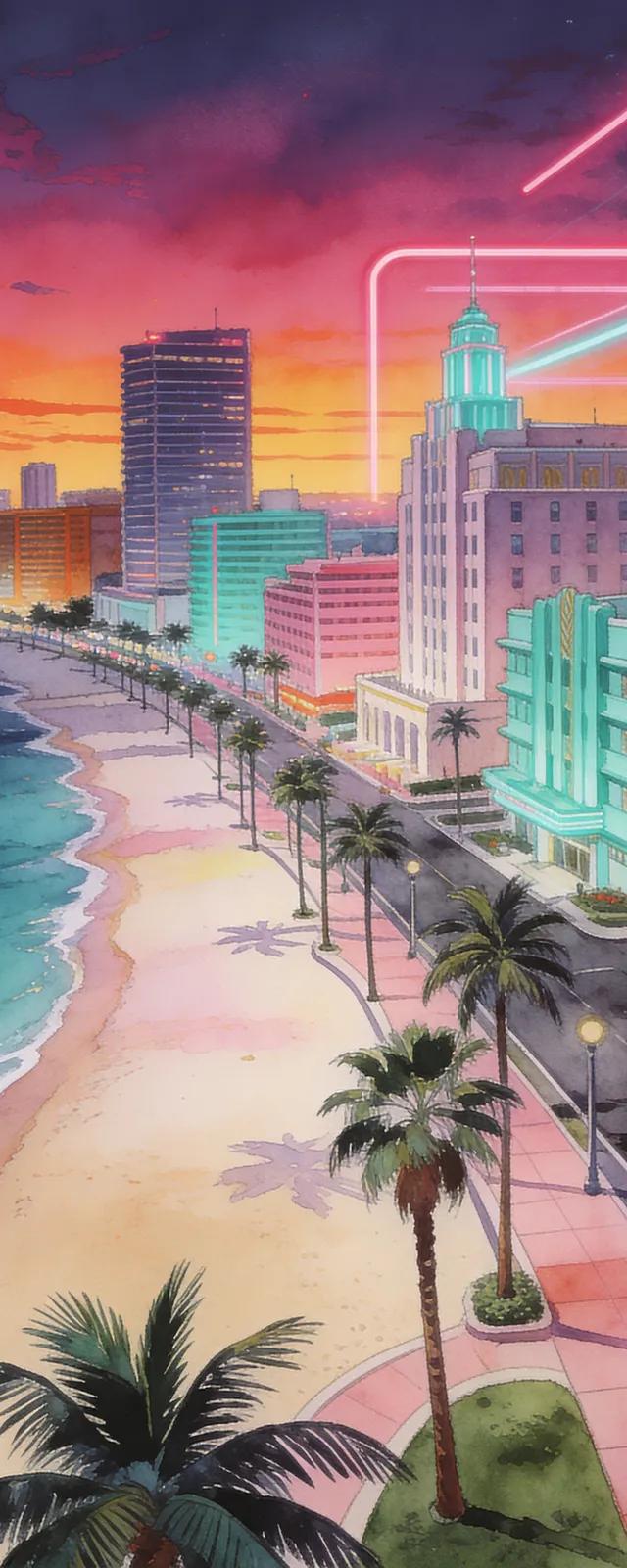 Original backdrop art for Grand Theft Auto: Vice City