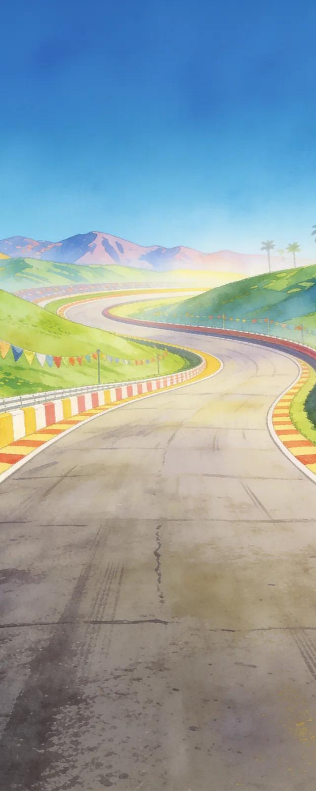 Original backdrop art for Super Mario Kart