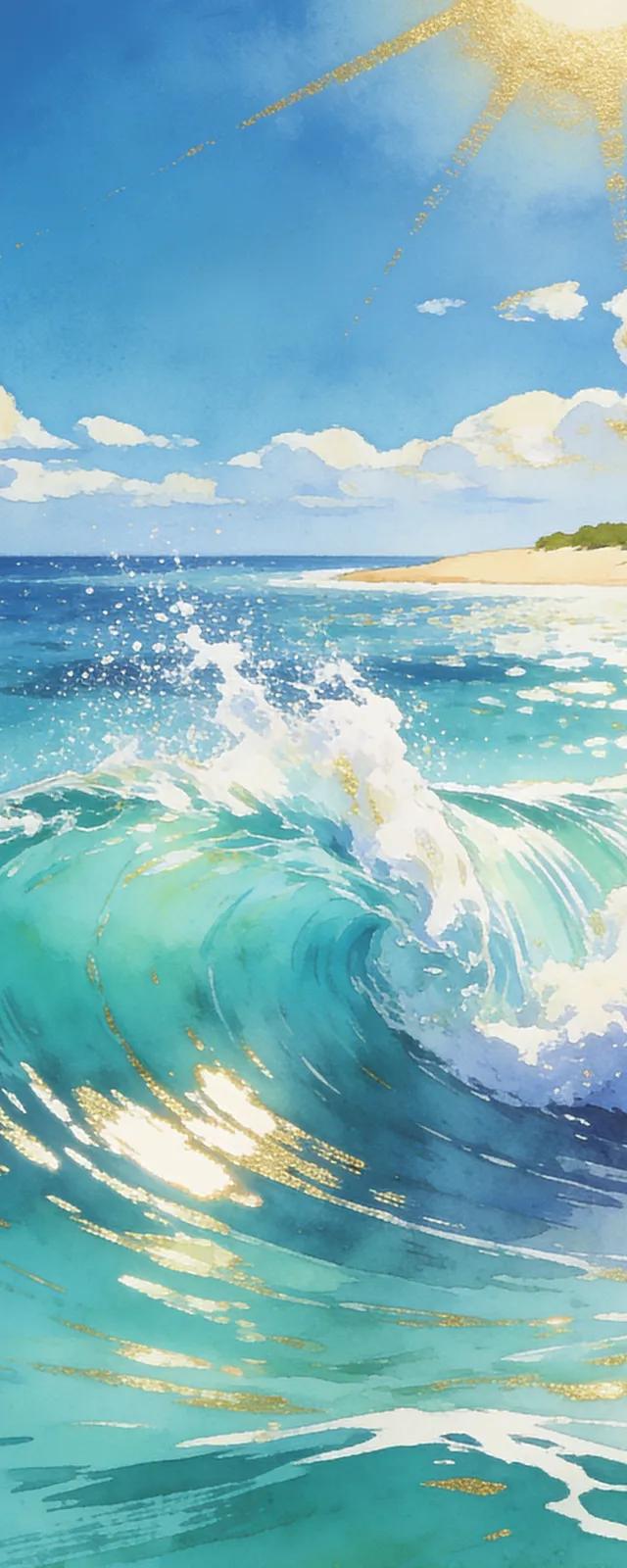 Original backdrop art for Wave Race 64